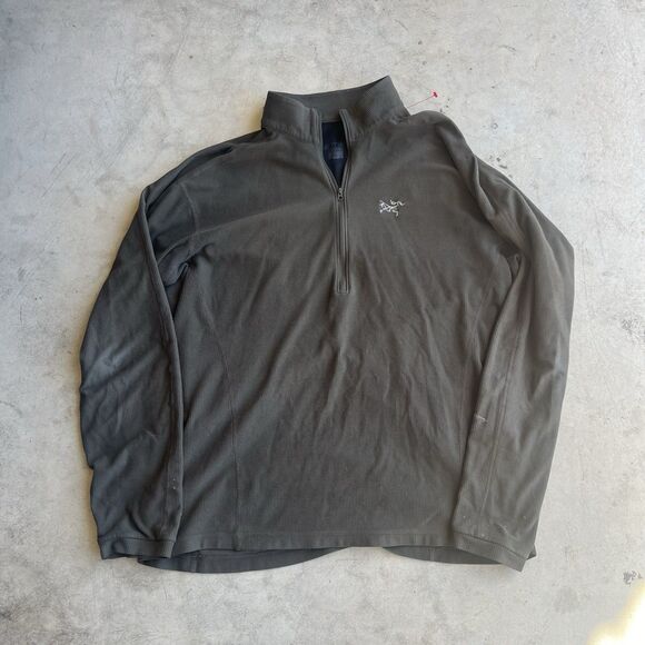 Arc’teryx Sweater Adult XL Olive Green 1/2 Zip Pullover Logo Mens - Picture 1 of 5
